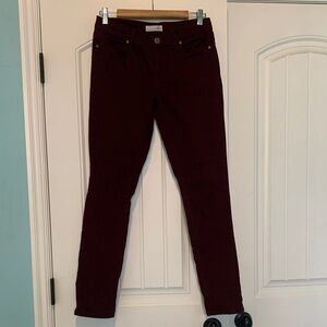 Ann Taylor Loft Modern Skinny Jeans 26 2 maroon stretch